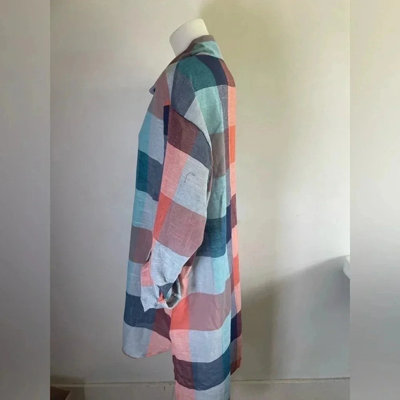 NEW SHEIN Long Sleeve Plaid Button Down Dress All Seasons 3X Fits 2X 0225 - Picture 3 of 11